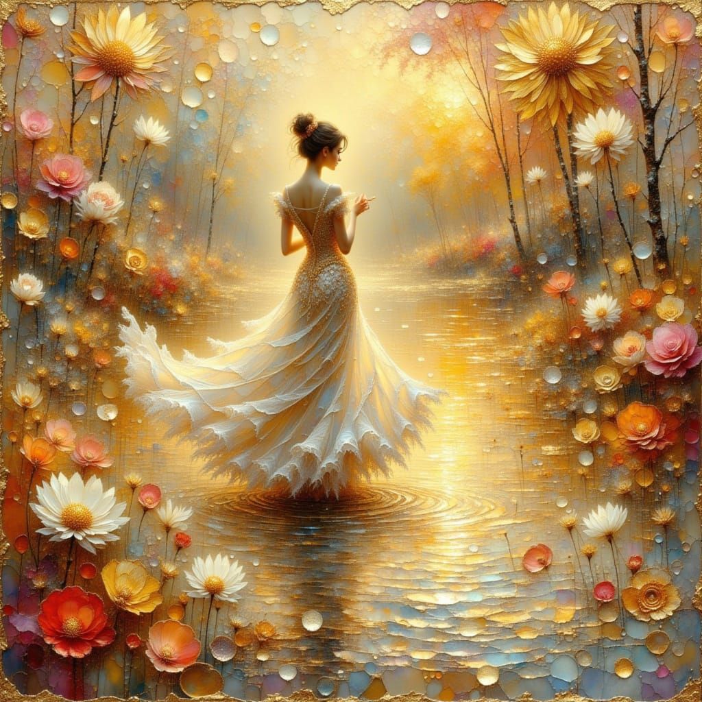 Lady of the Lake in Art Nouveau Style