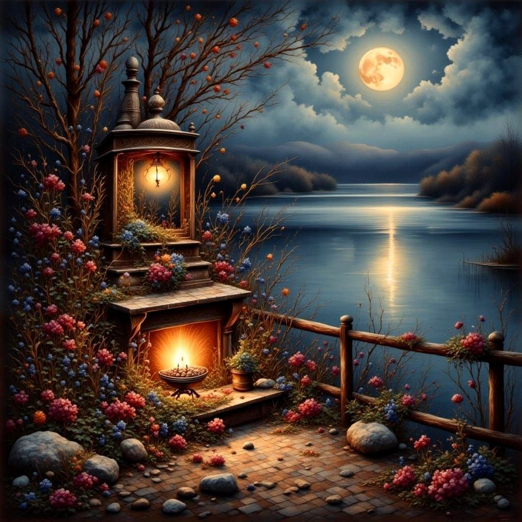 Antique Watercolor Painting of a Wish