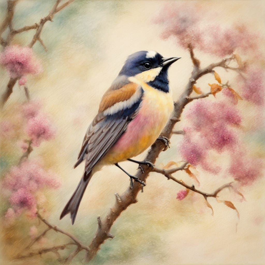 Impressionistic Songbird Singing in a Pastel Dream