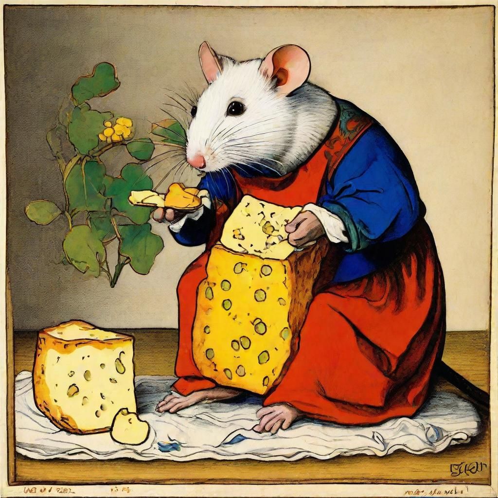 Father Mouse Celebrates Fatherhood: Holbein and Matisse Styl...