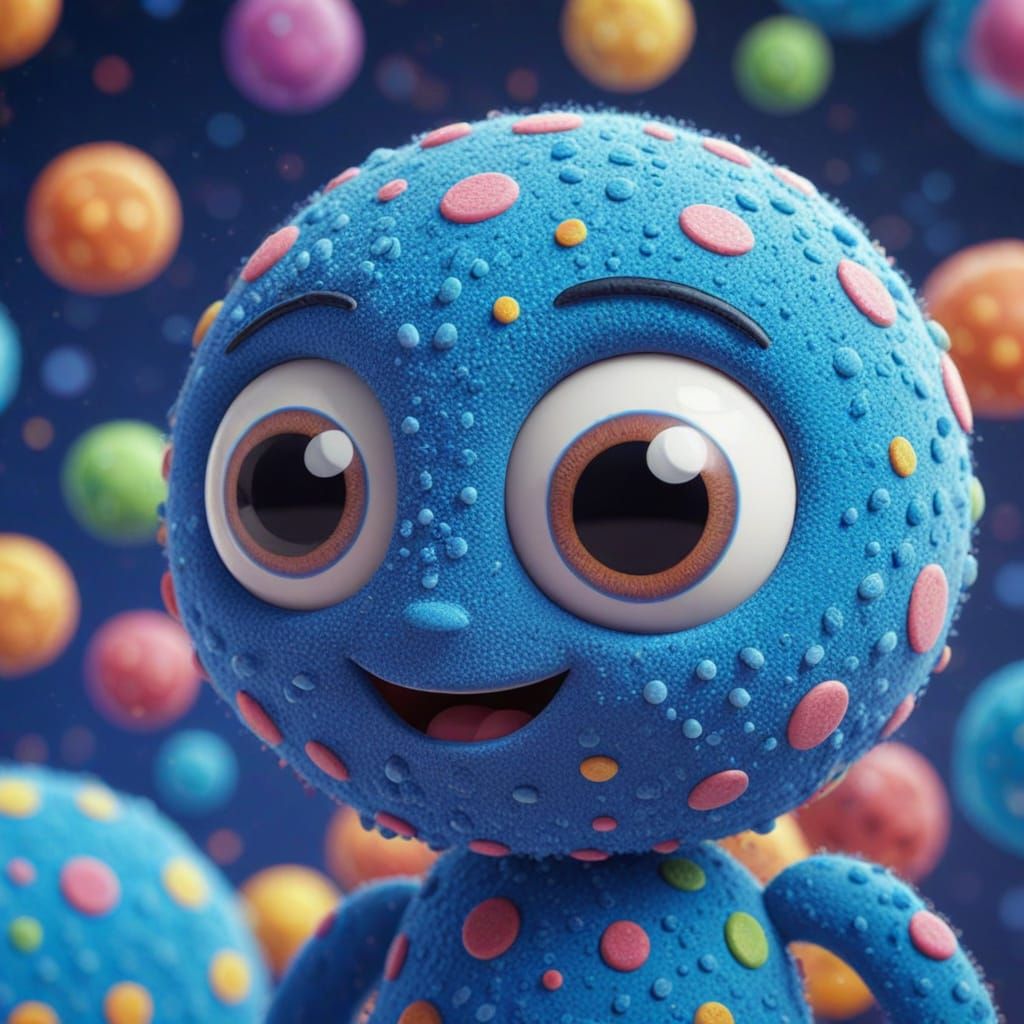 Cartoon Mitochondria Cell in Pixar 3D Style