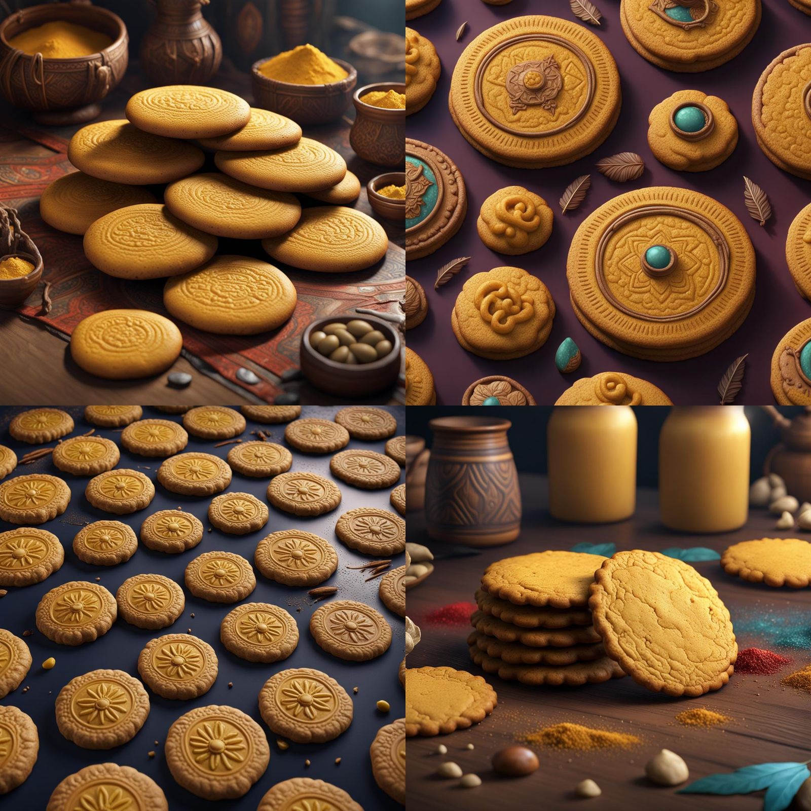 Native American Cornmeal Cookies: Detailed Matte Painting