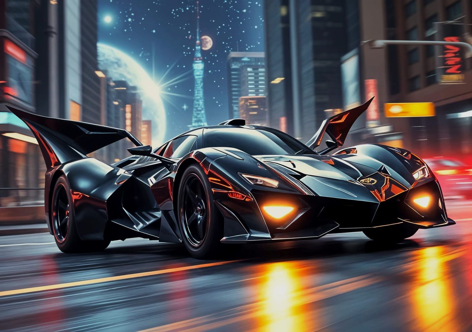 Futuristic Batmobile style Supercar