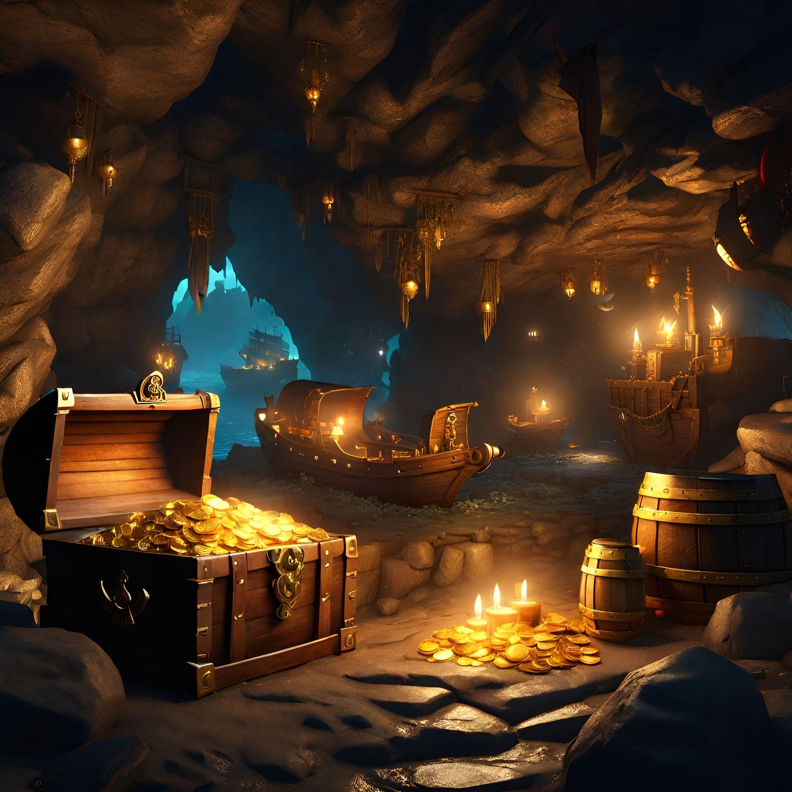 Pirates' Treasure: Gathering in a Glittering Cave