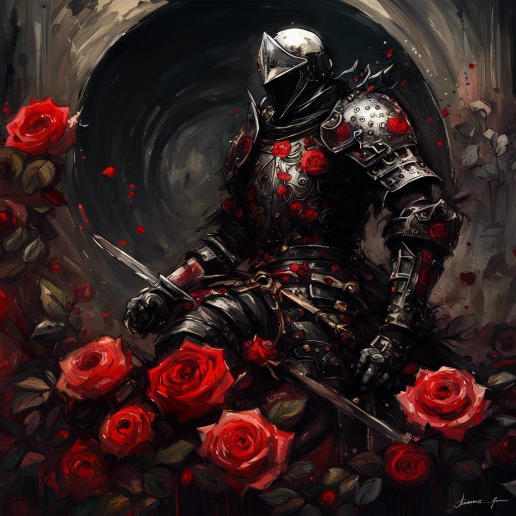 Gothic Knight Under Eclipse in Dark Fantasy Style