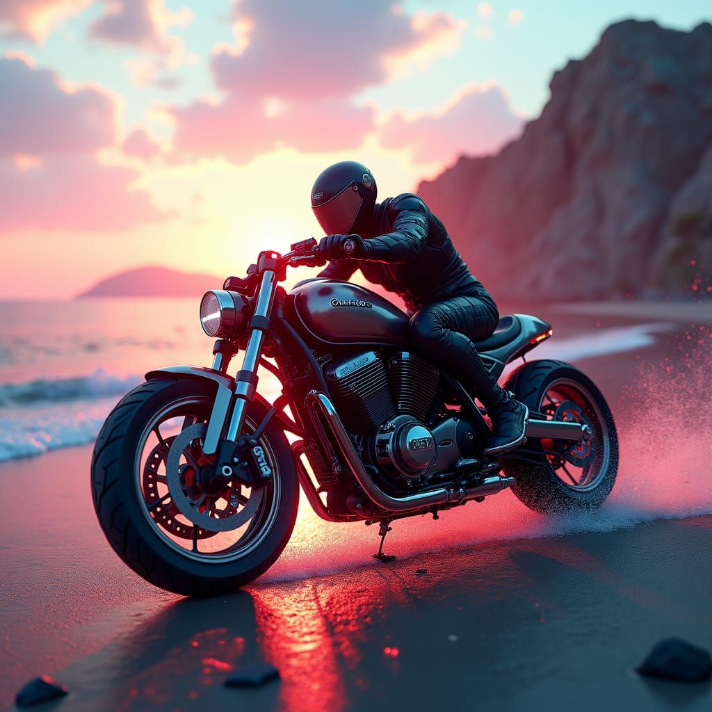 Motorcycle Accident in Albania: Hyperrealistic Sci-Fi Art