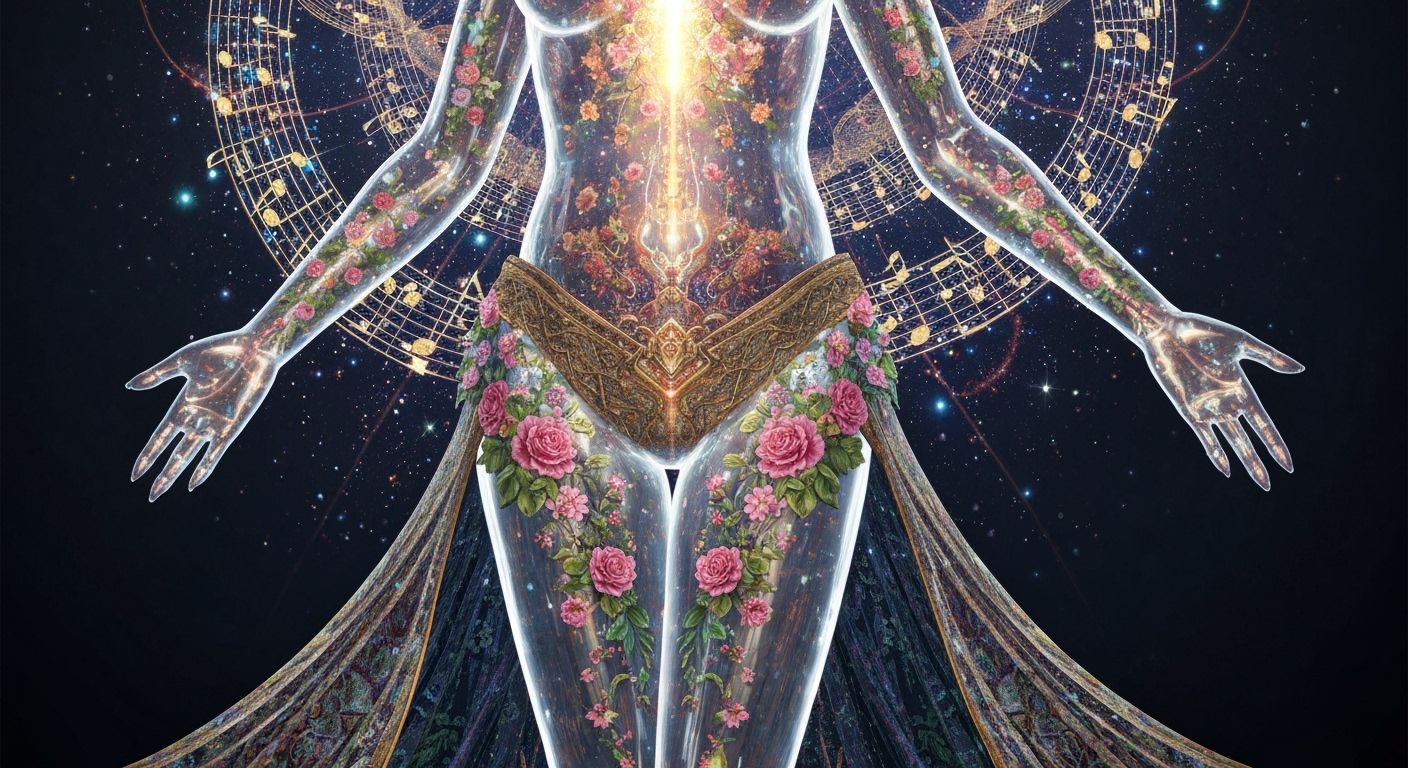 Bioluminescent Figure in Dream Plasma Garment