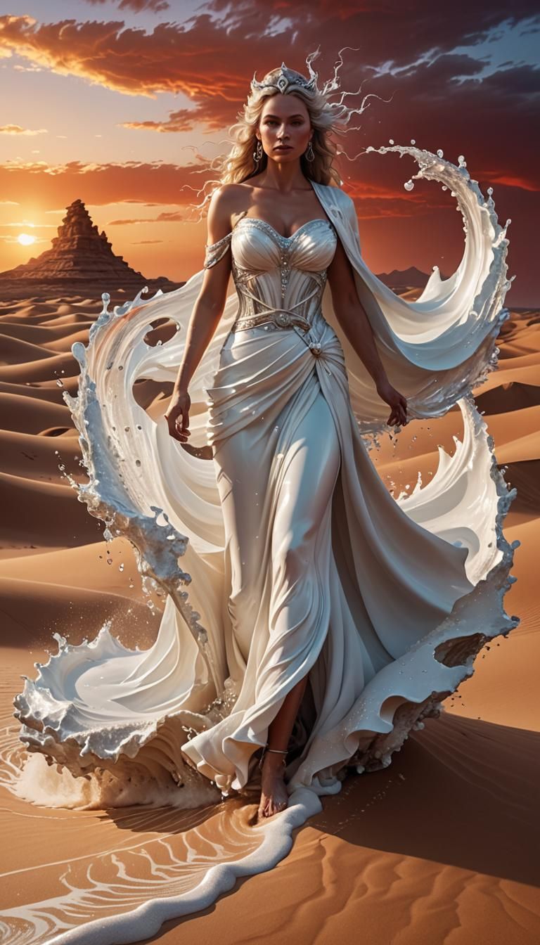 Crystal Goddess in Desert Sandstorm