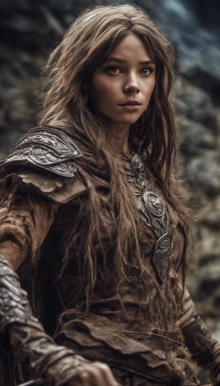 Hyperrealistic Jen from The Dark Crystal with Spear