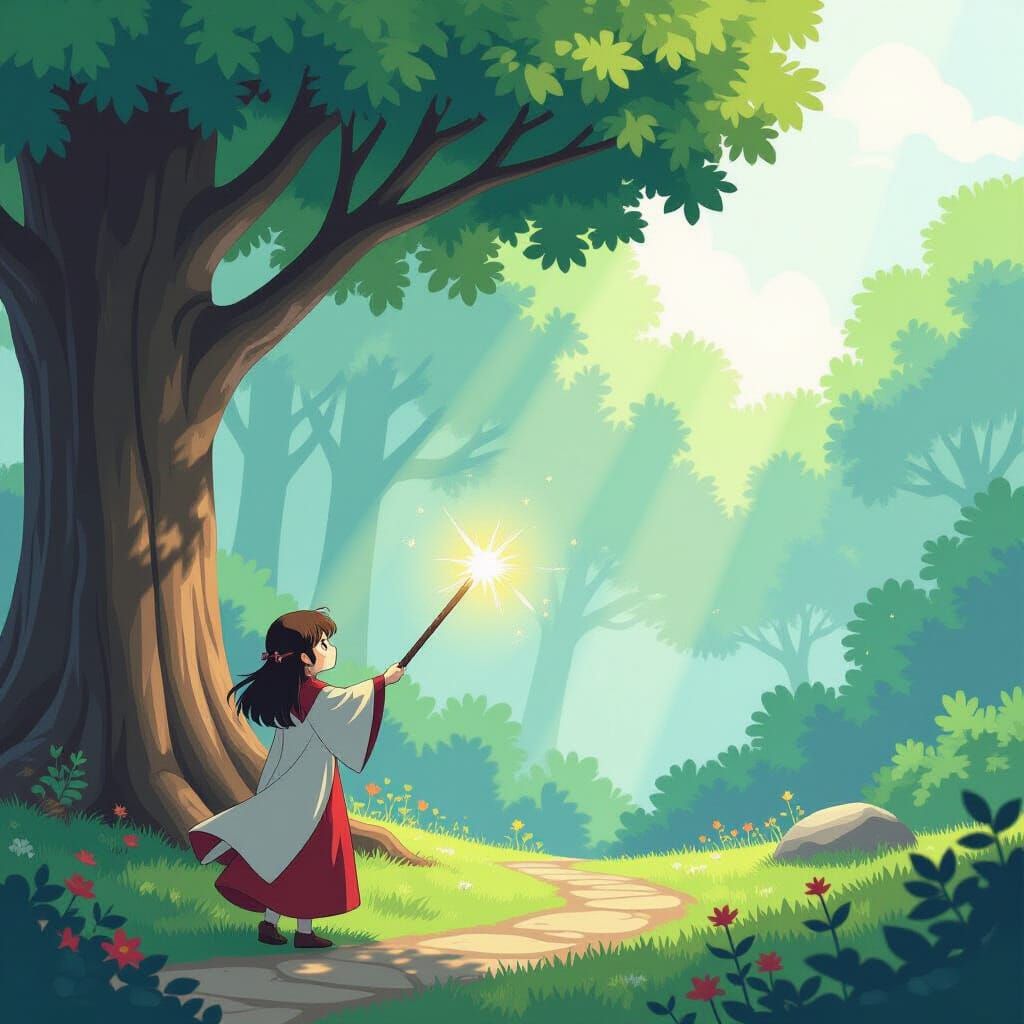 Anime Style Wand of Nature Artwork