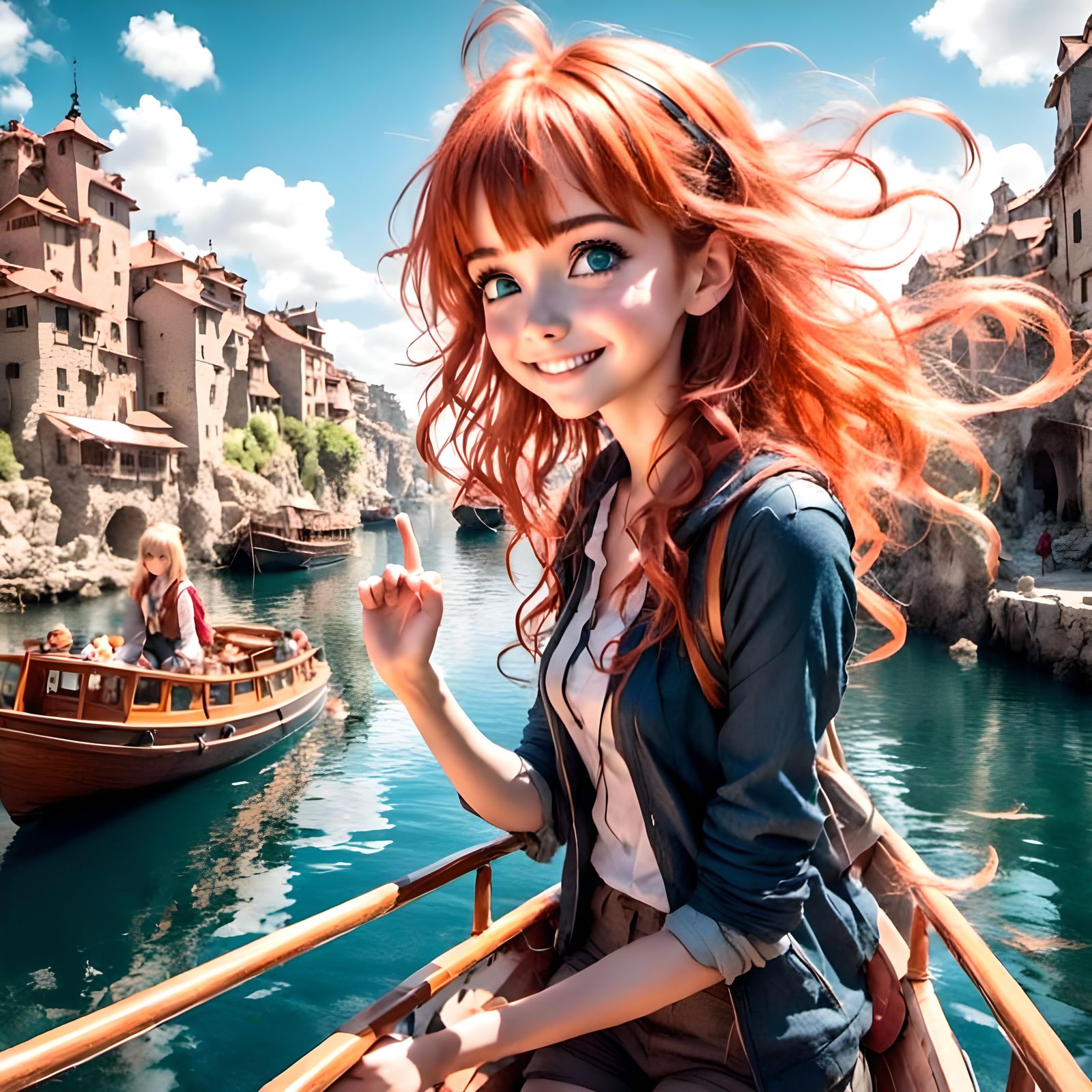 Anime Girl Invites Viewer on Tour Boat in 2.5D