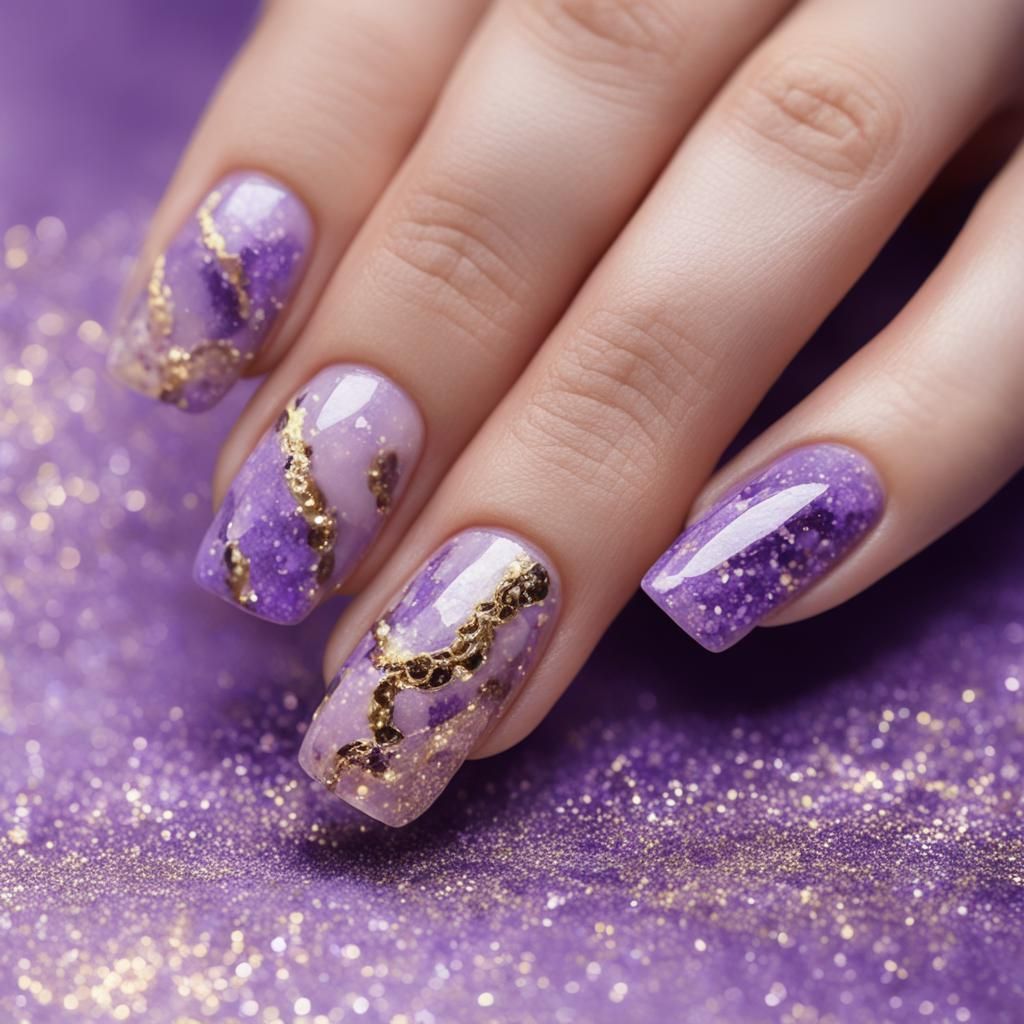 Elegant Beige Glitter Snake Nail Art