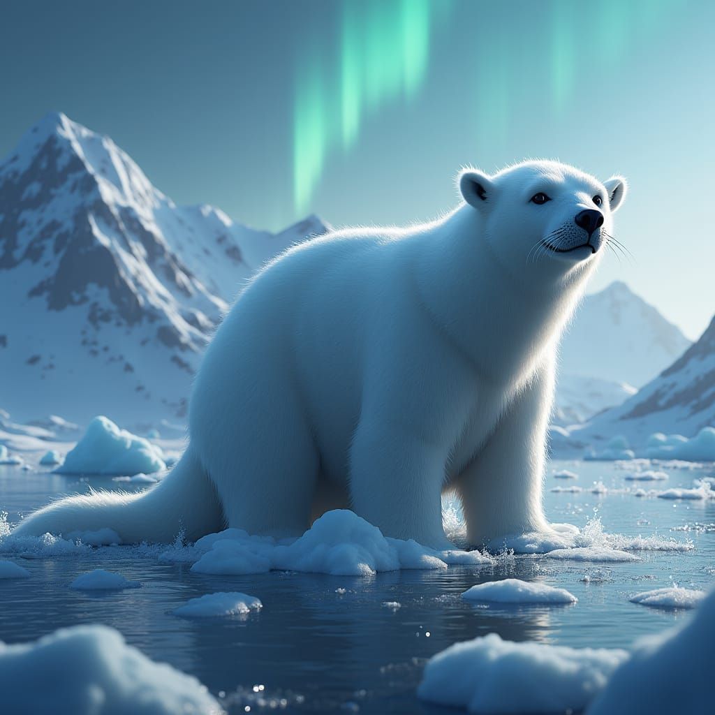 Polar Bear Seal Whale Hybrid in Arctic Landscape