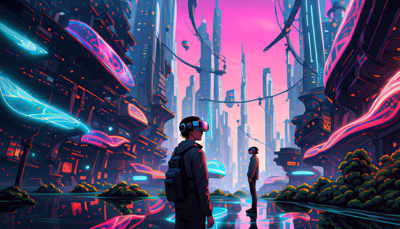 Elysium Matrix: Transcendent Cyberpunk Utopia