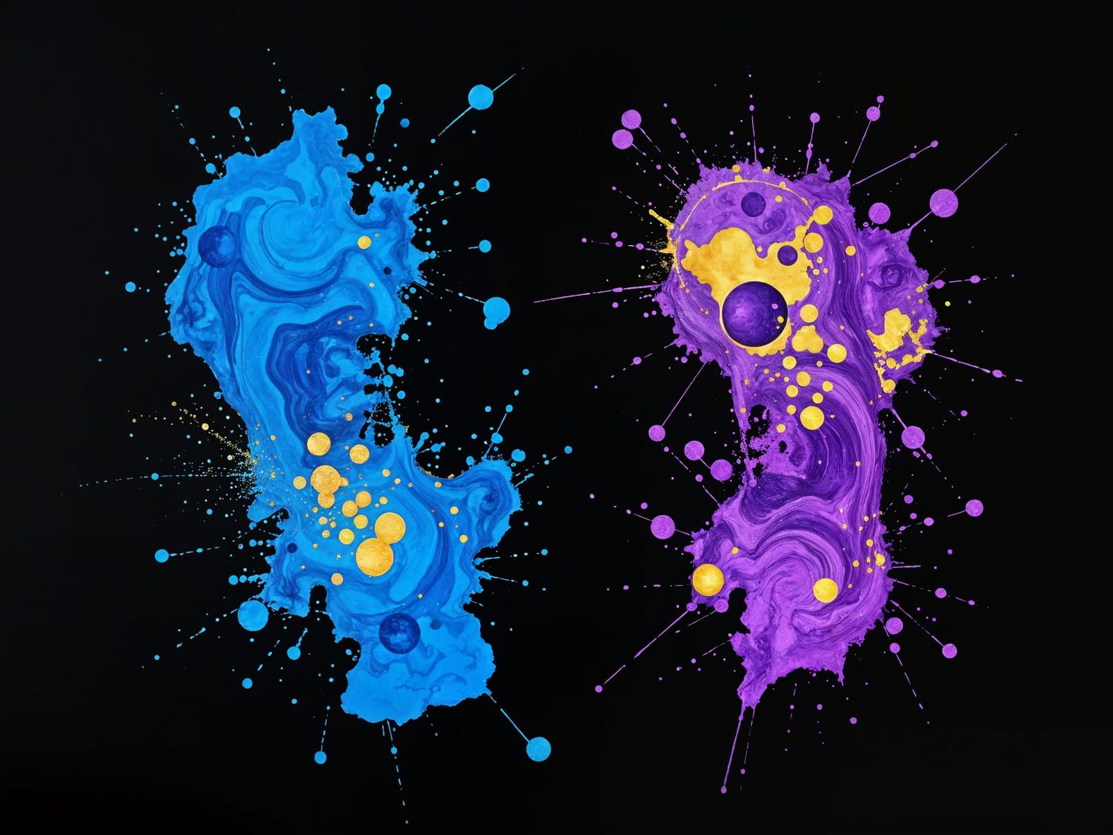 Cosmic Paint Splatters as Universes with Gold Leaf