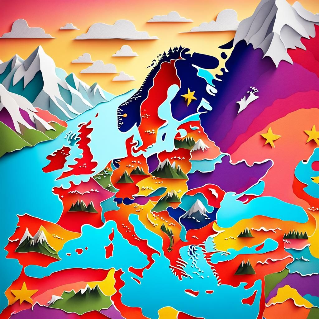 Psychedelic 3D Map of Europe's Highest Peaks