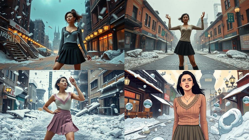 Distorted Beijing in a Cataclysmic Storm, Cyberpunk Aestheti...