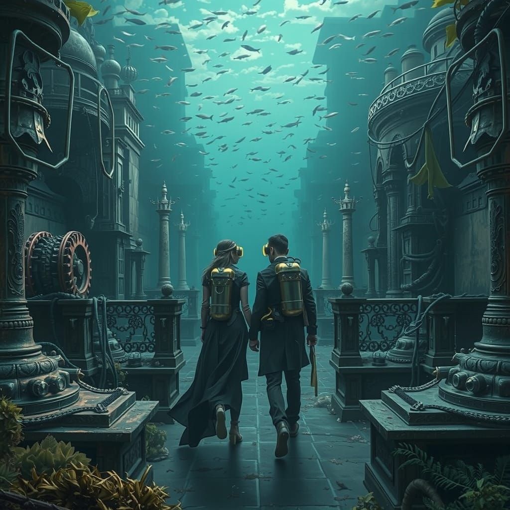 Submerged Steampunk City Exploration