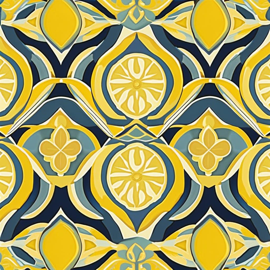 Elegant Italian Lemon Tile Seamless Pattern