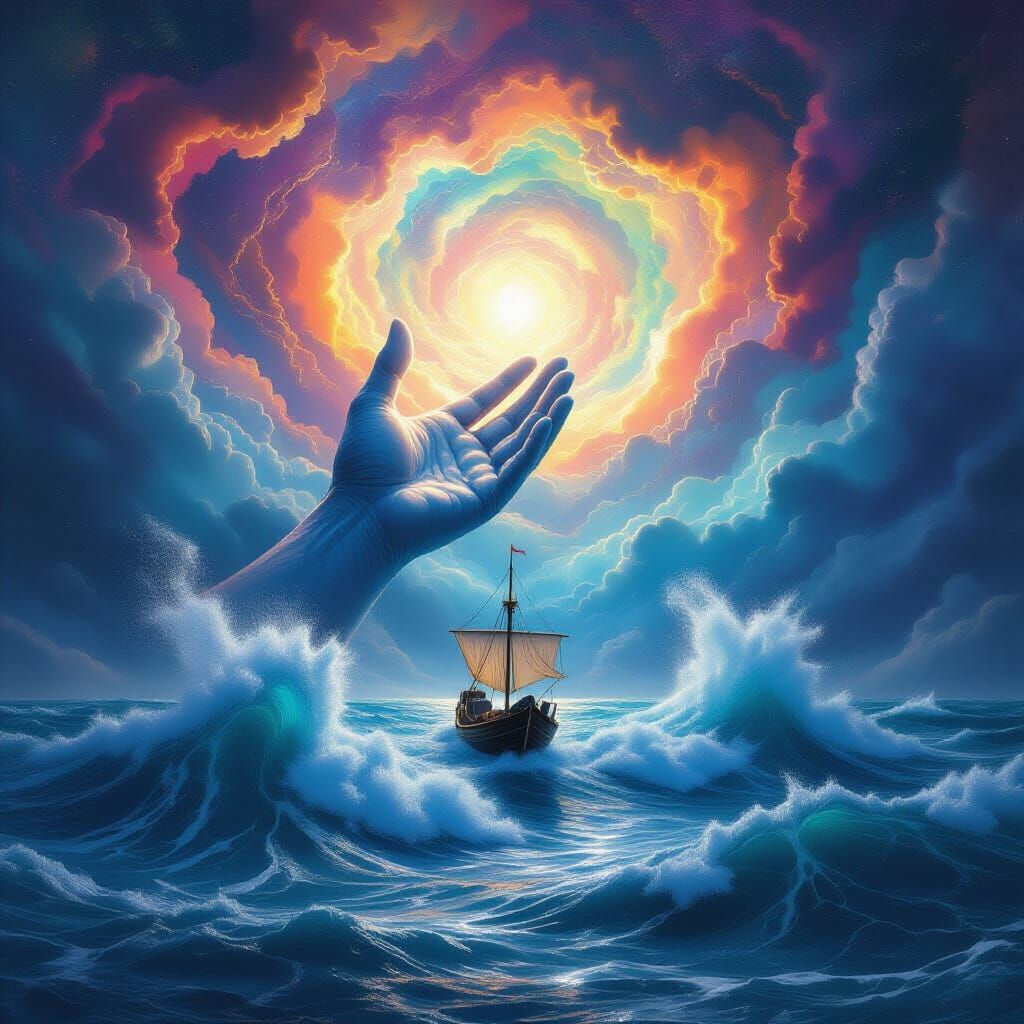 Divine Hand Protects Ship From Stormy Seas