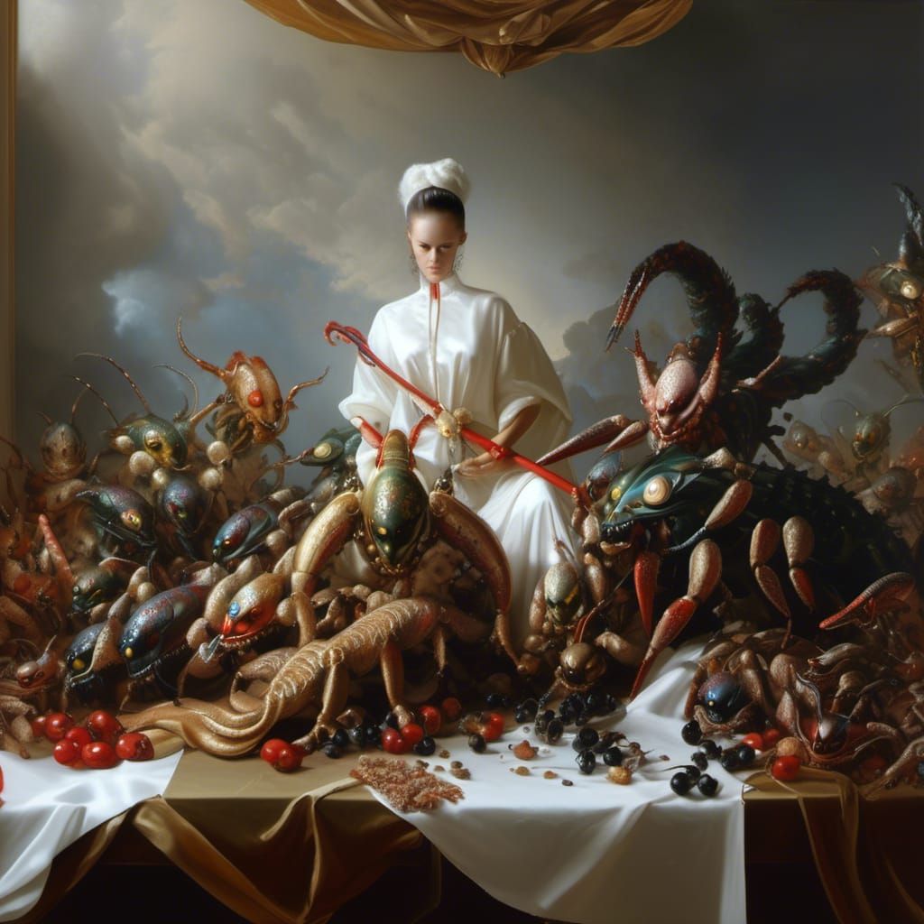 Abstracted Alien Portraits in Magical Realism Style