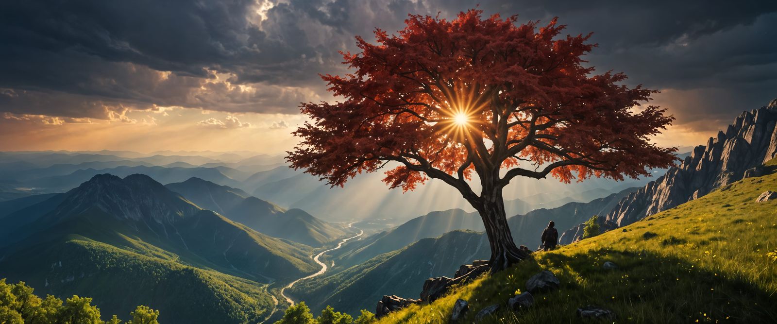 Ancient Chrome Tree in Thunderstorm