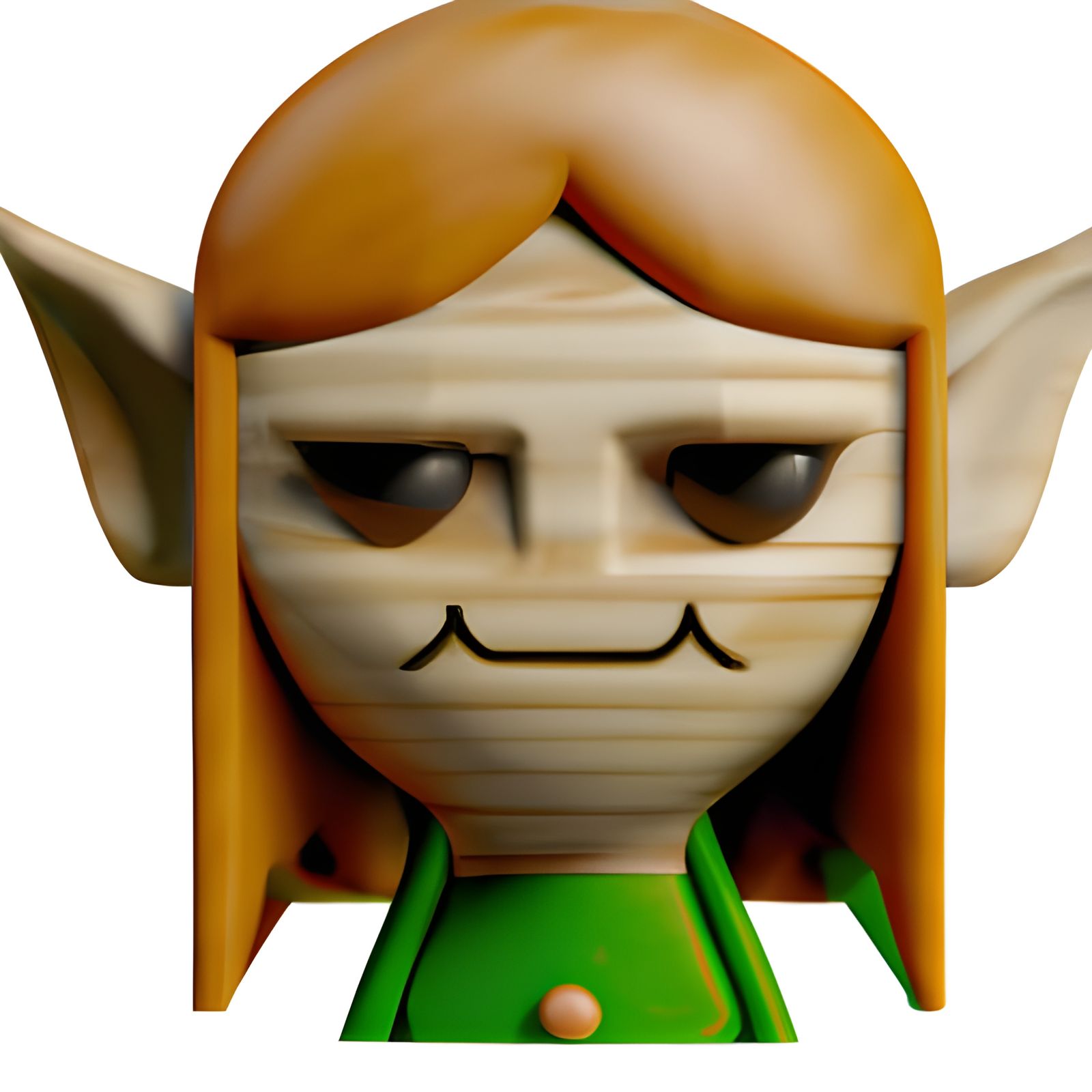 3D Rendered Wood Female Elf Emoji