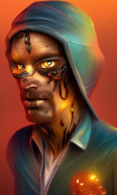 Hyperrealistic Dark Candy Man Concept Art