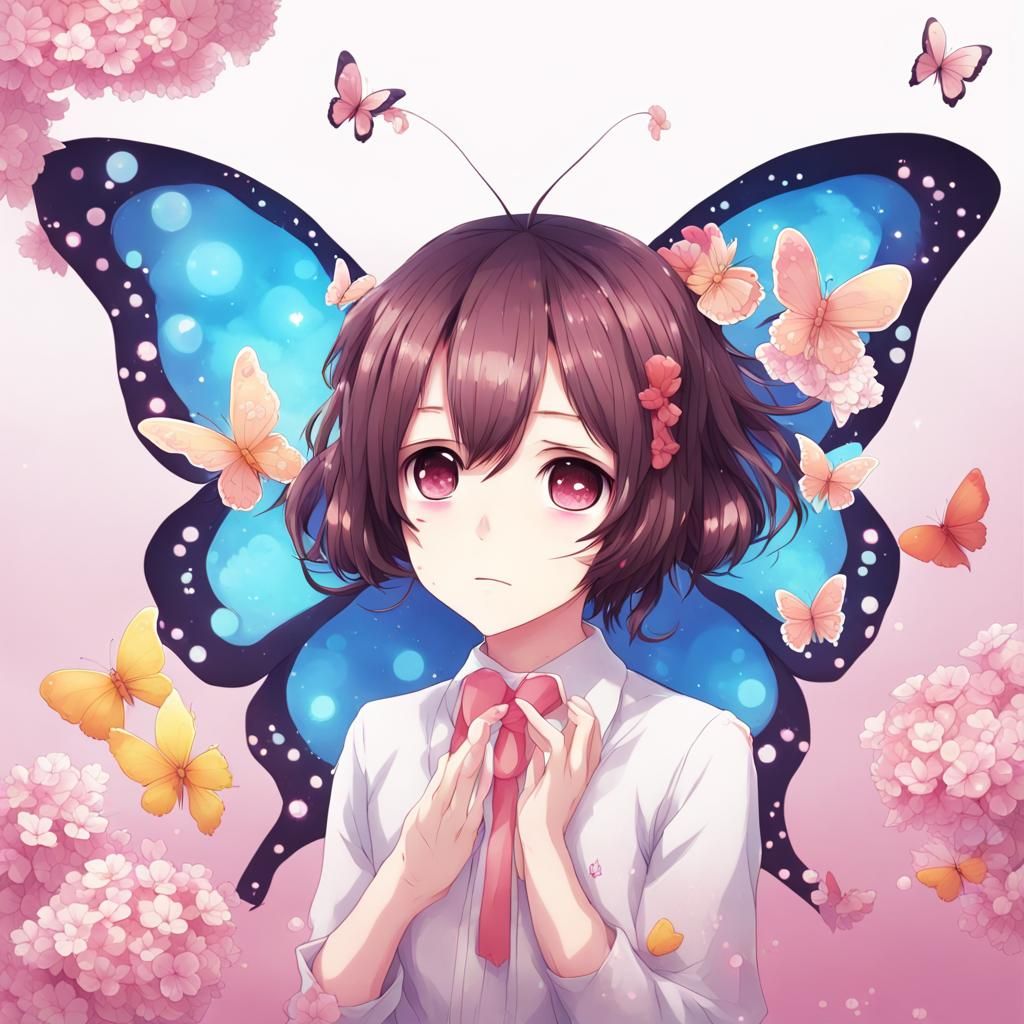 Anime Style Kawaii Butterfly Art