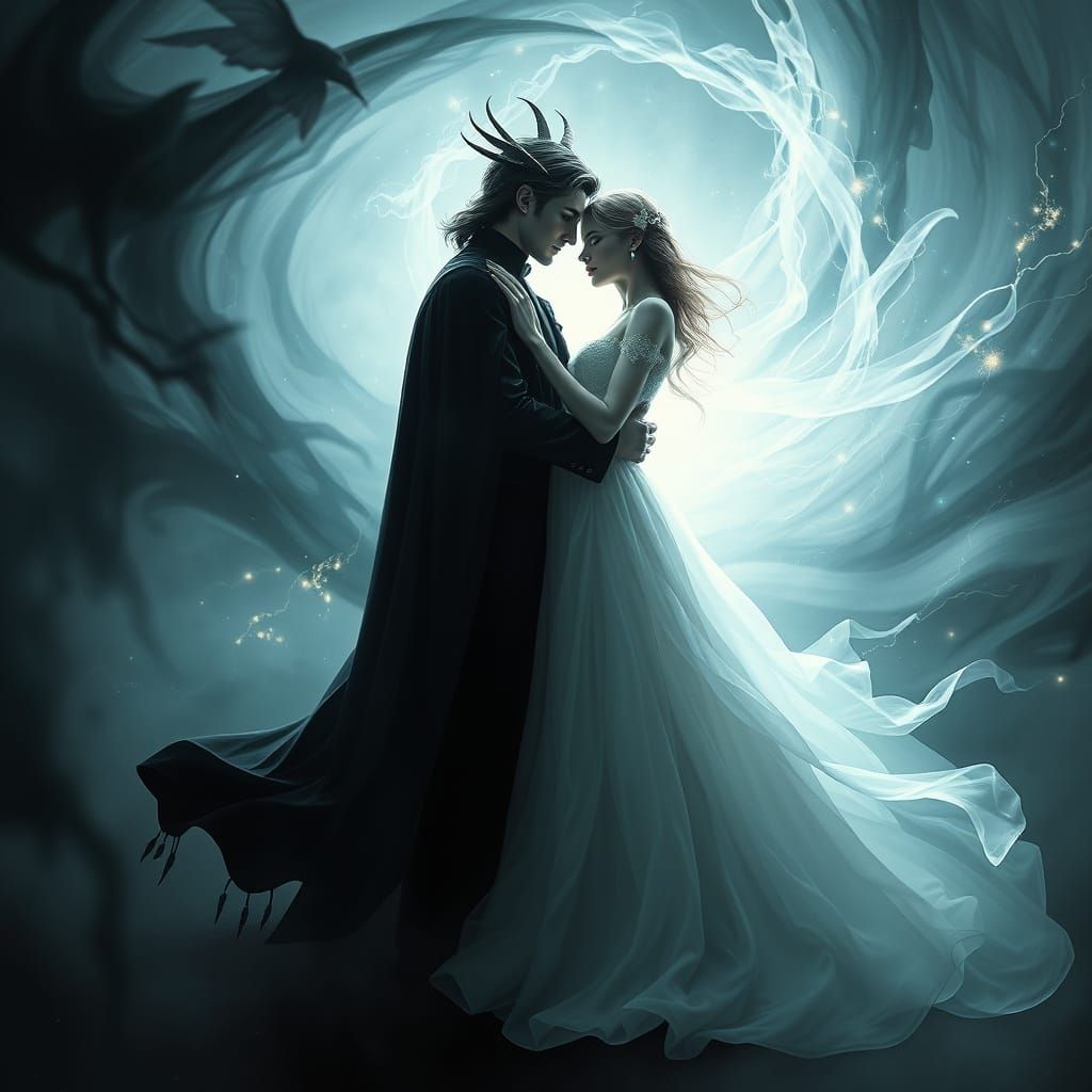 Prince of Darkness and Princess of Light Embrace