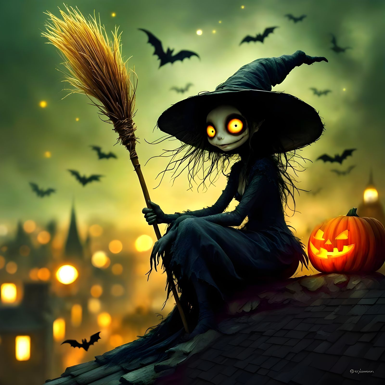 Sinister Black Roof in a Fantasy Art Style