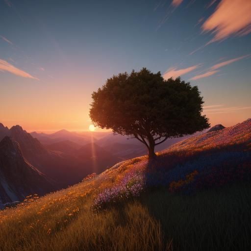 Windblown Serenity: A Fantasy Mountainscape