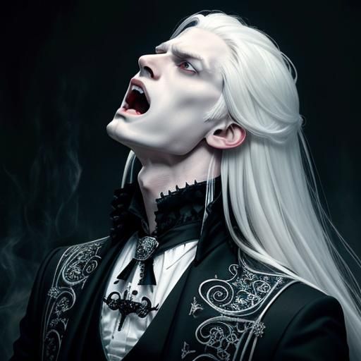 Dramatic Portrait of Screaming Goth Man