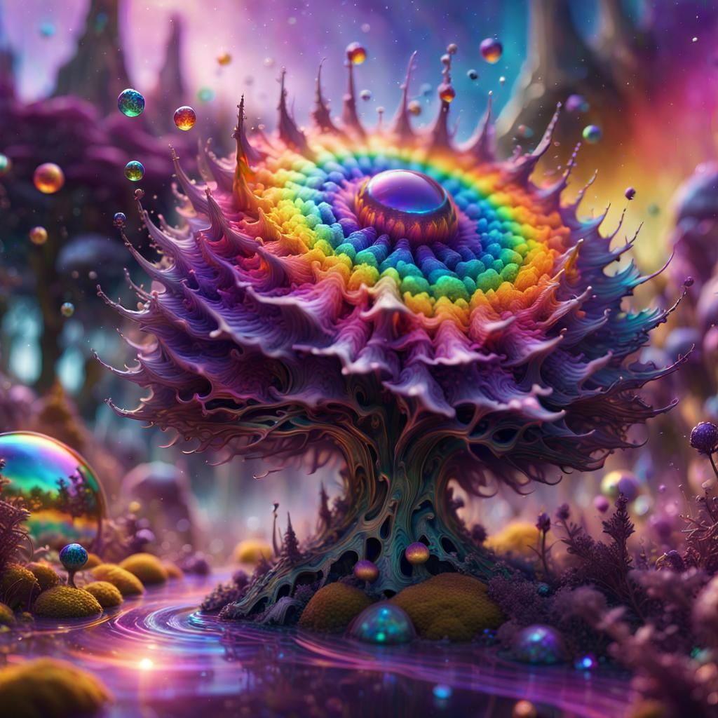 Psychedelic Fantasy Rainbow in Purple Haze