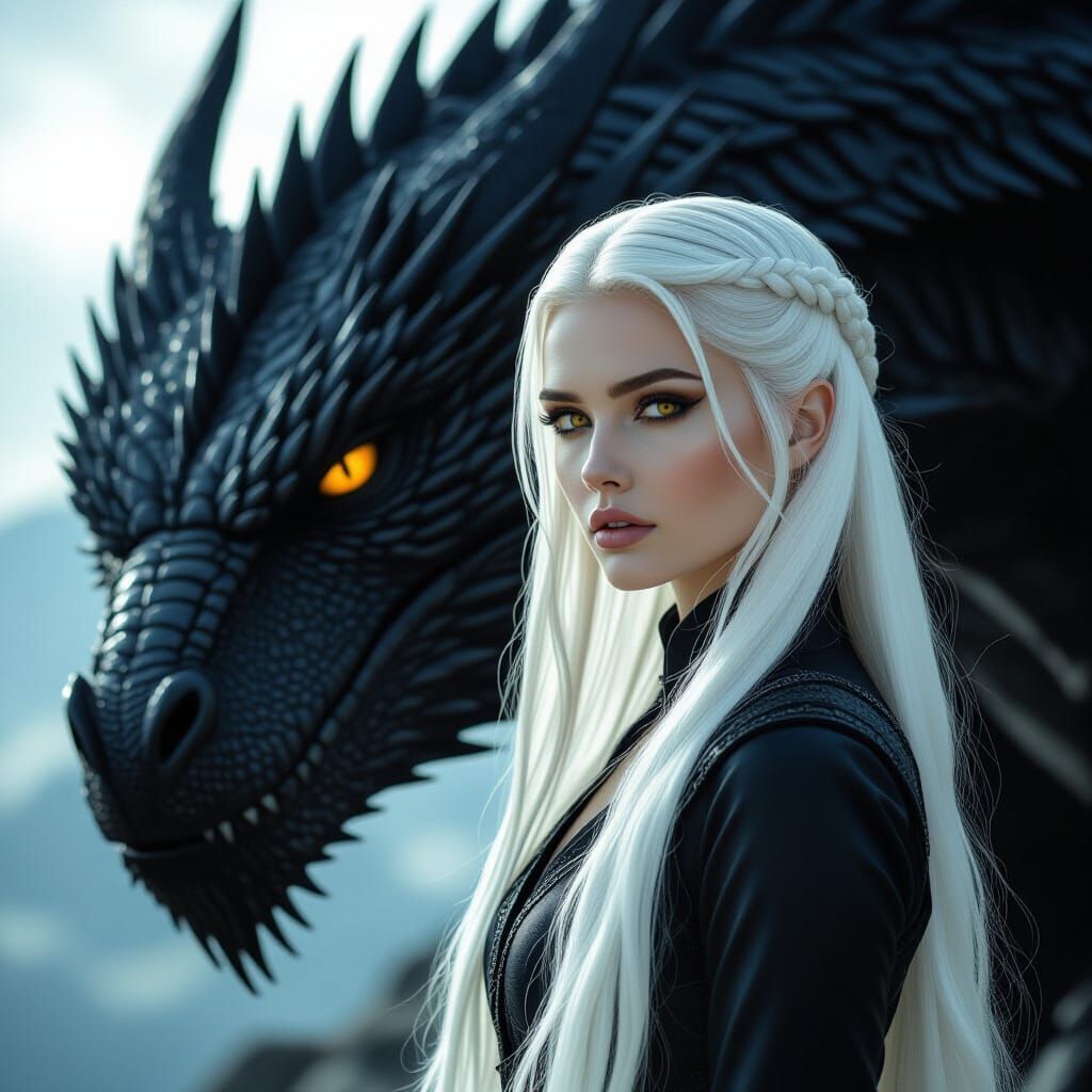 Dragon Queen with Golden Eyes: Cinematic Film Still