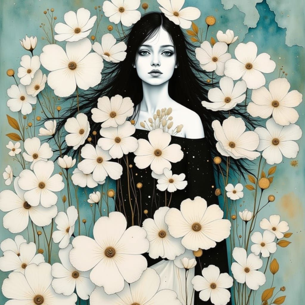 Surreal Gothic Goddess Transforms into Dark Floral Mourning ...