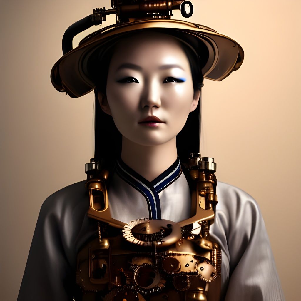 Korean Woman dressing in Hanbok - Cybernetic