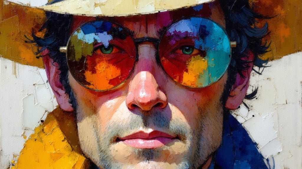 Aviatrix in Abstract Impressionist Style