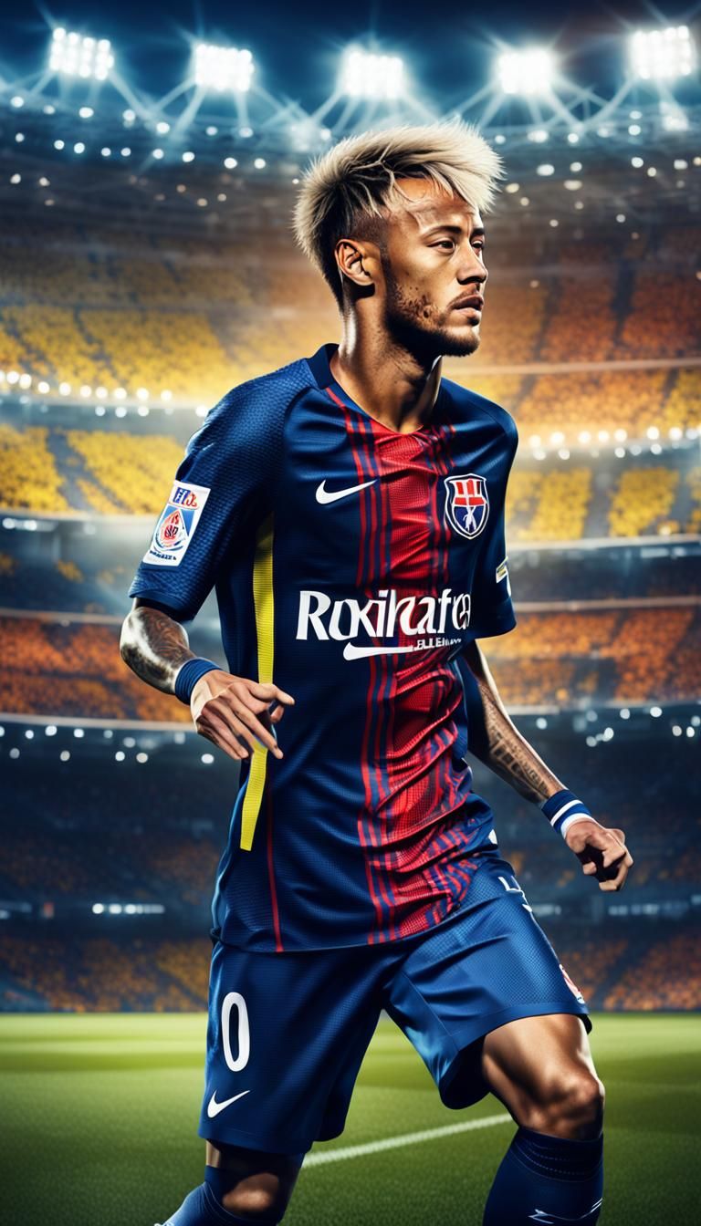 Hyper-Realistic Portrait of Soccer Player in Stadium