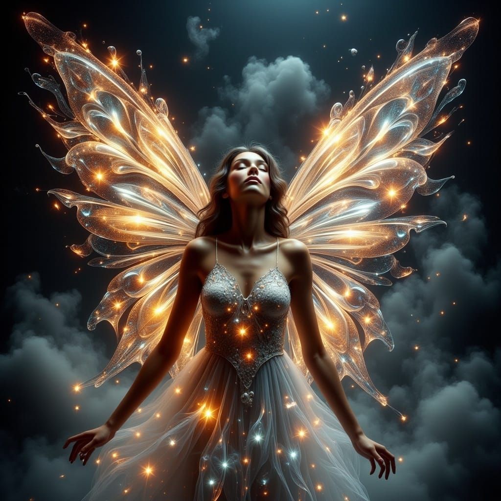 Goddess of the Celestial Realm in Enchanted Fairy Wings