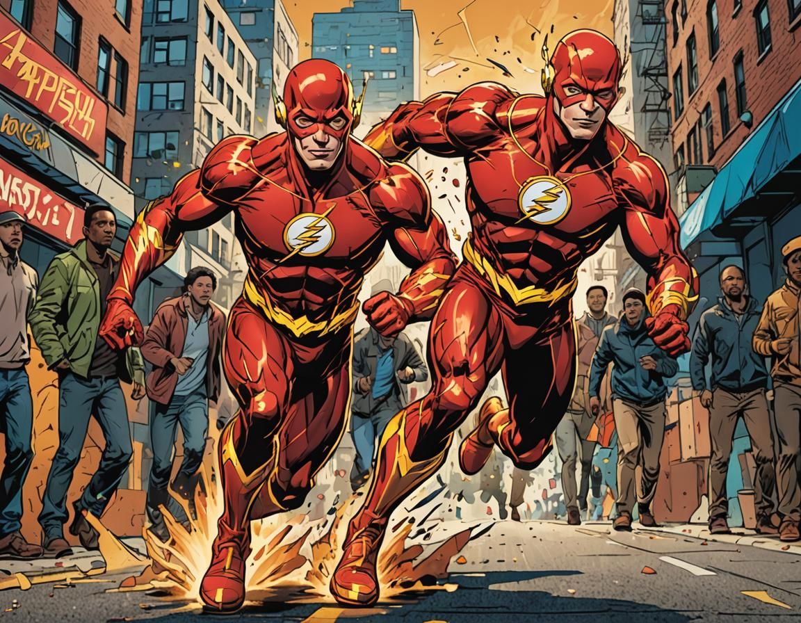 The Flash Sack Race: Dynamic Comic Book Art