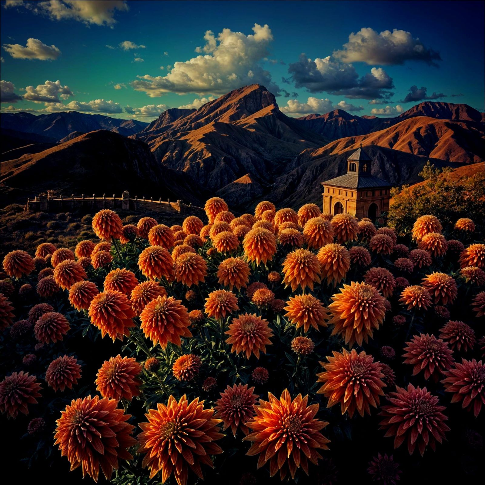 Detailed Botanic Patterns in Gilded Green and Teal