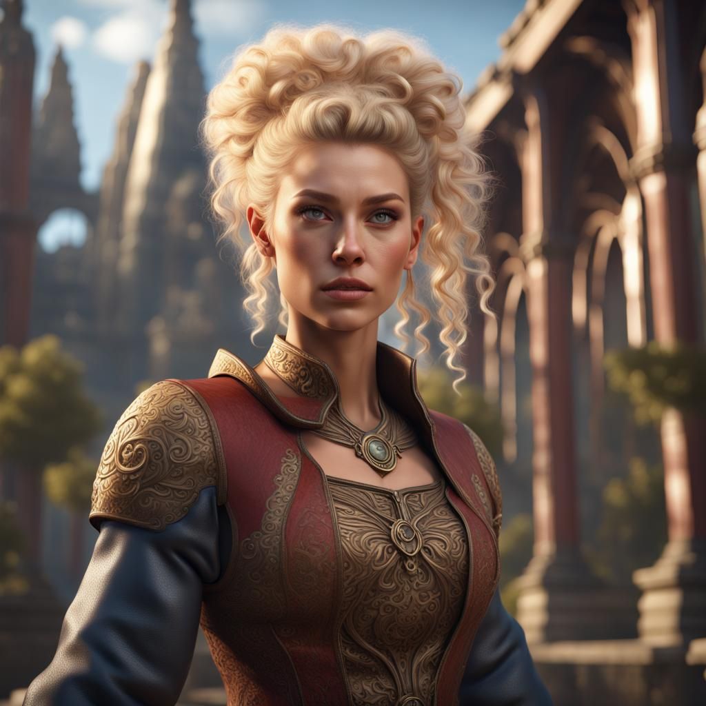 Fantasy Art: Blonde Woman with Ponytail