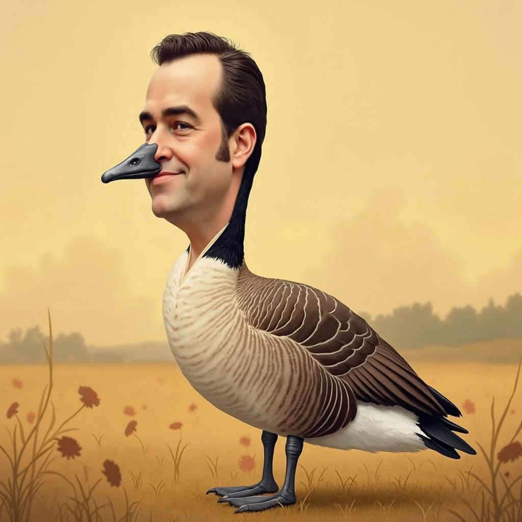 Canadian Goose Vice President Hybrid in a Futuristic Landsca...