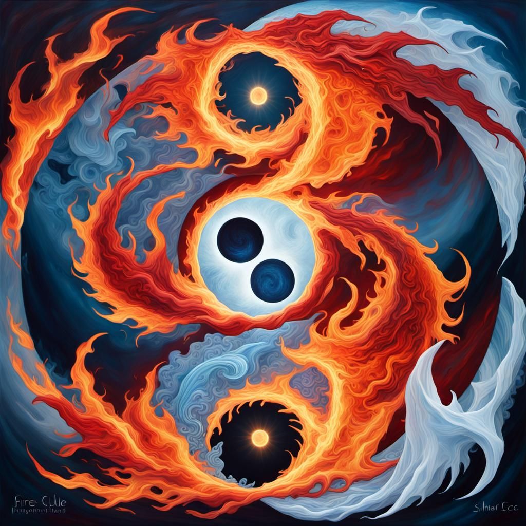 Fire and ice Yin Yang lunar eclipse🔥💧