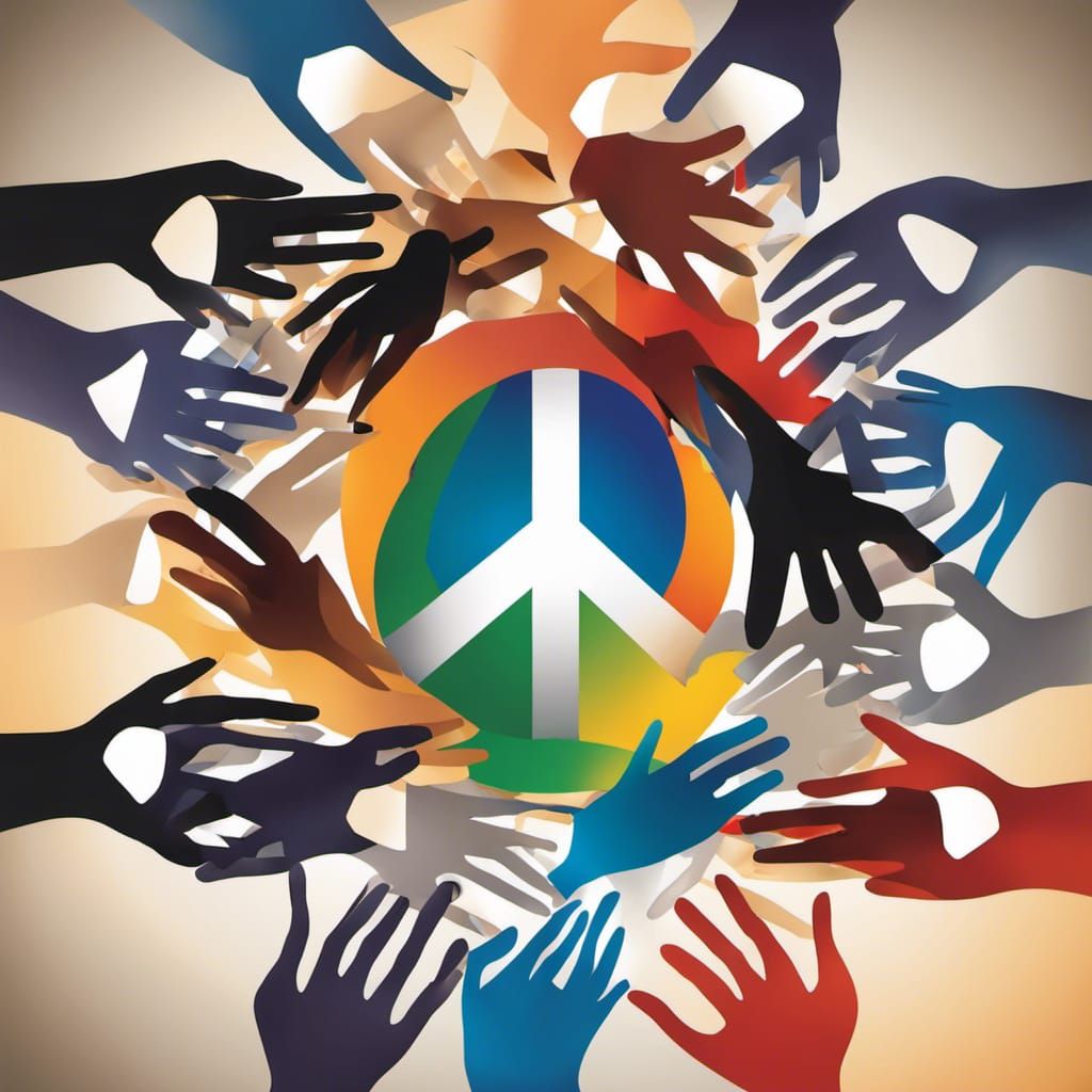 Abstract Hands Unite: A Symbol of Global Peace