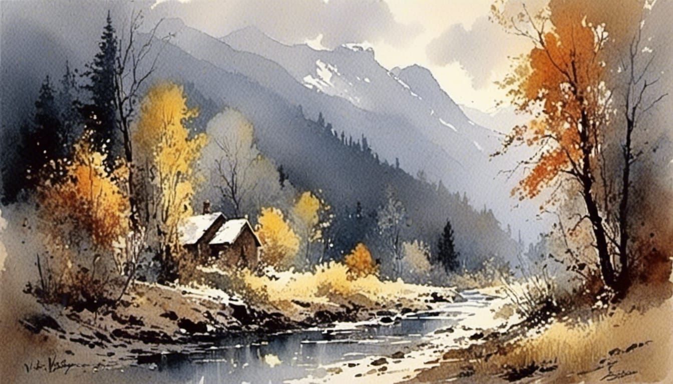 1930s Colorado Springs in Wet-on-Wet Watercolor