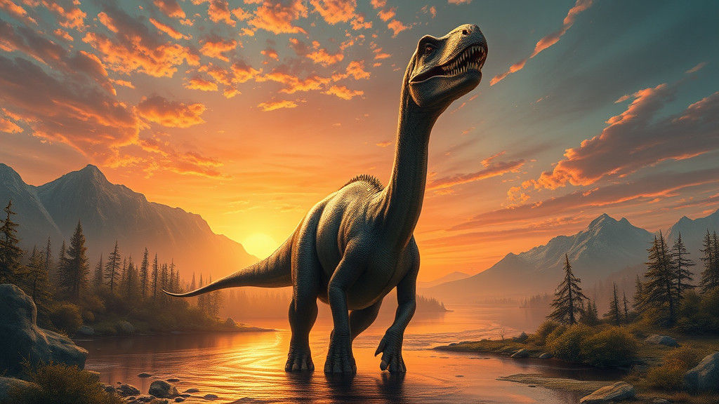 Dinosaur Portrait in Cosmic Comic Art Style