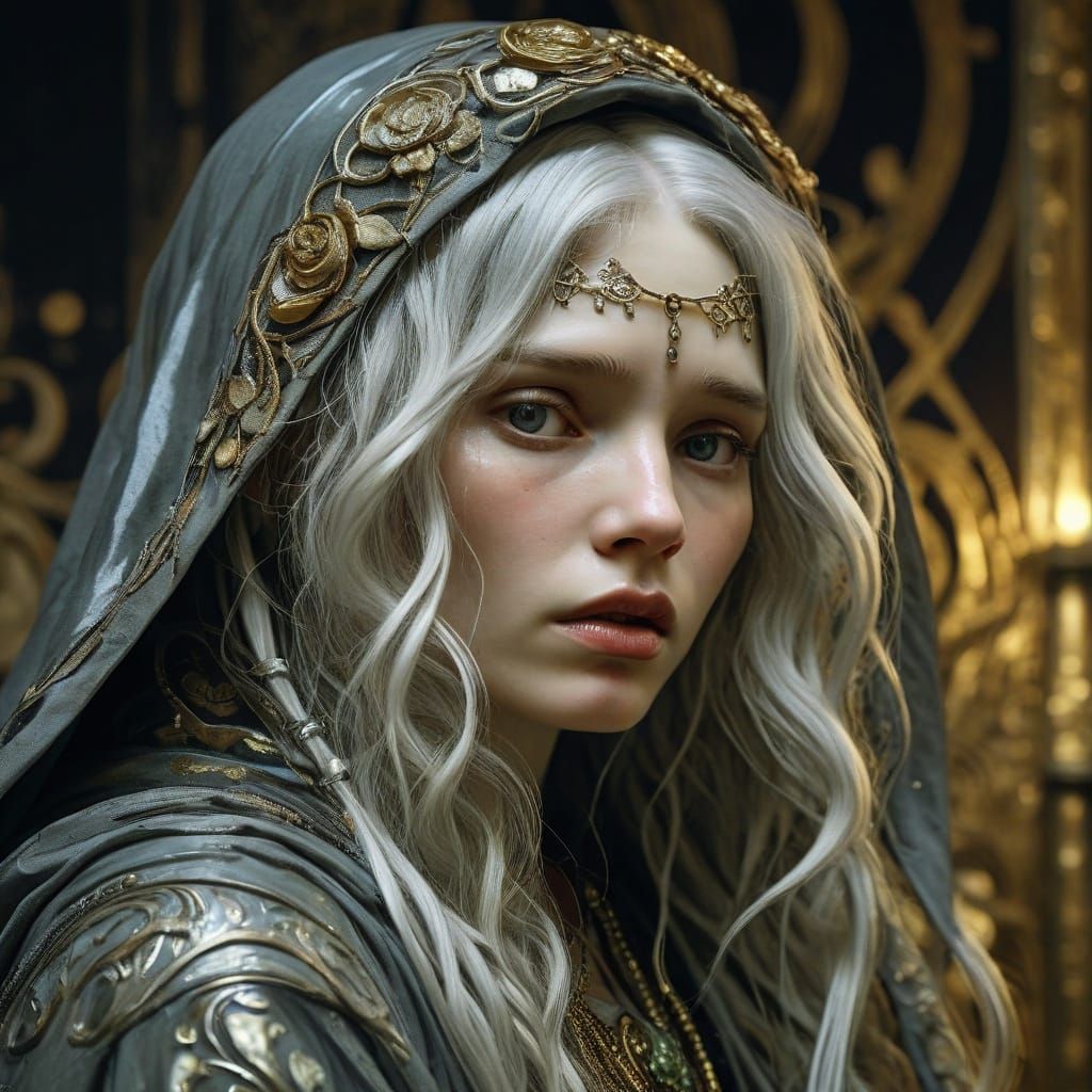 Sorrowful Empress in Art Nouveau Elegance