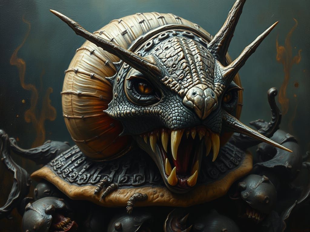 Wolfsnail Close-up in Francis Bacon Style